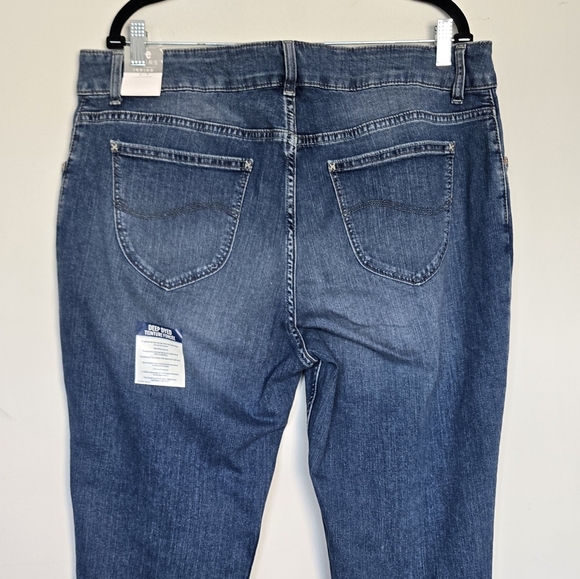 Lee Riders Indigo Midrise Straight Leg Jeans Women's 20W Classic Casual Stertchy - Picture 5 of 11